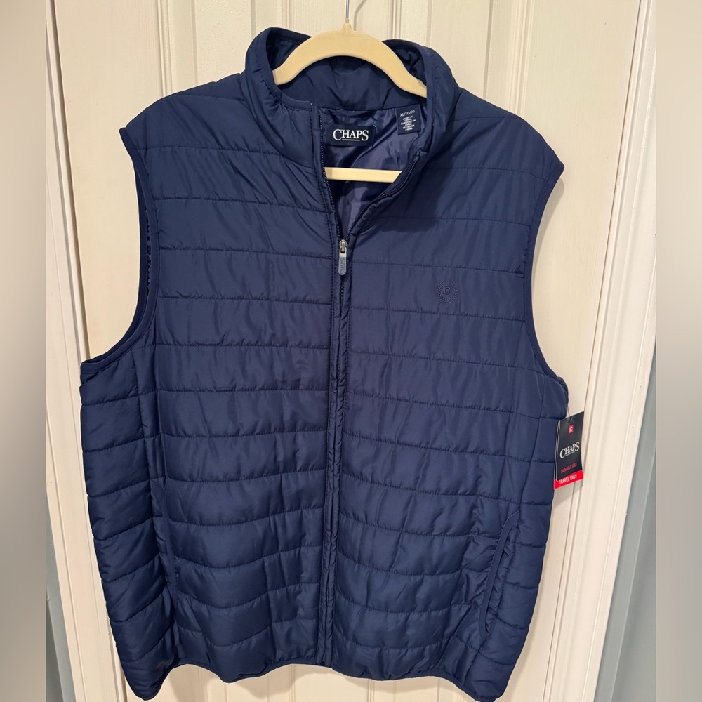 Chaps Men's Dark Blue Quilted Vest